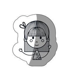 girl cartoon icon over white background. vector illustration