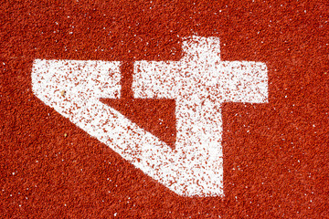 Number four on the start of a running track - check my portfolio for other numbers