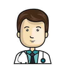 medical doctor man icon over white background. colorful design. vector illustration