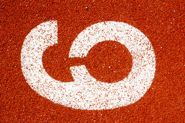 Number six on the start of a running track - check my portfolio for other numbers