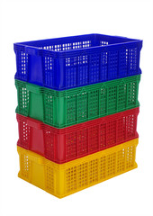 plastic basket on a white background