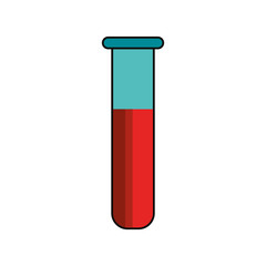 test tube with blood over white background. vector illustration