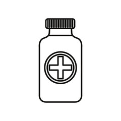 medicine bottle icon over white background. vector illustration