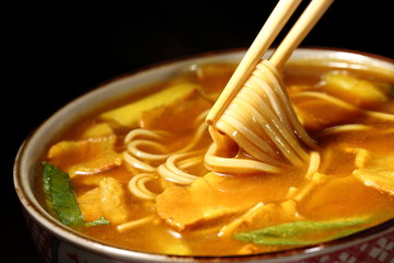 カレー南蛮そば　Japanese Soba noodles