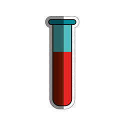 test tube with blood over white background. vector illustration
