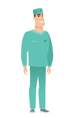 Young caucasian confident doctor.