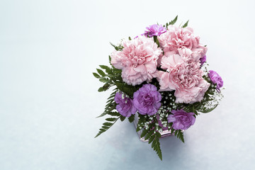 greeting card with carnations