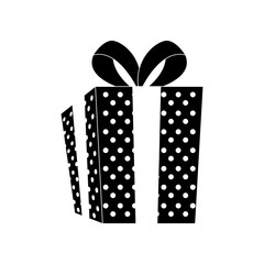 gift box icon over white background. vector illustration