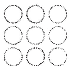 Set of 9 hand drawn boho style frames