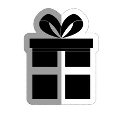 gift box icon over white background. vector illustration