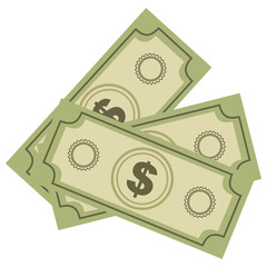 color silhouette with dollars bills vector illustration