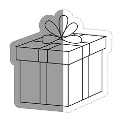 gift box icon over white background. vector illustration