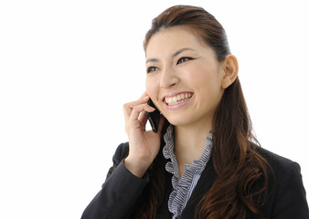 Businesswoman talking on cell phone