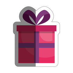 gift box icon over white background. colorful design. vector illustration