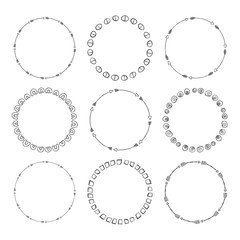 Set of 9 hand drawn boho style frames