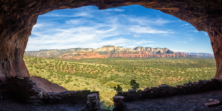 Scenic Landscape View From Cave