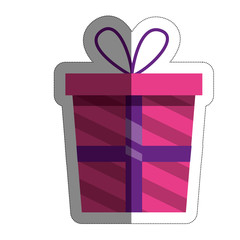 gift box icon over white background. colorful design. vector illustration