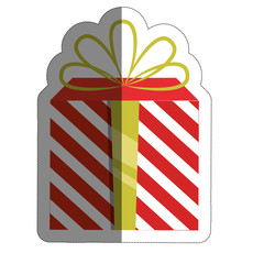 gift box icon over white background. vector illustration