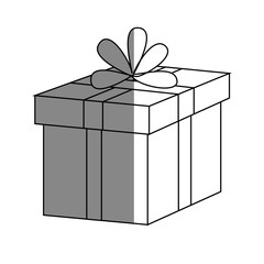 gift box icon over white background. vector illustration