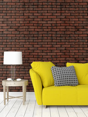 Modern bright interior . 3D rendering