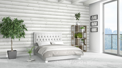 Modern bright interior . 3D rendering