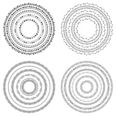 Set of 4 hand drawn boho style frames