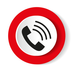 Phone icon in trendy flat style isolated on white background. Handset icon with waves. Telephone symbol for your design, logo, UI.