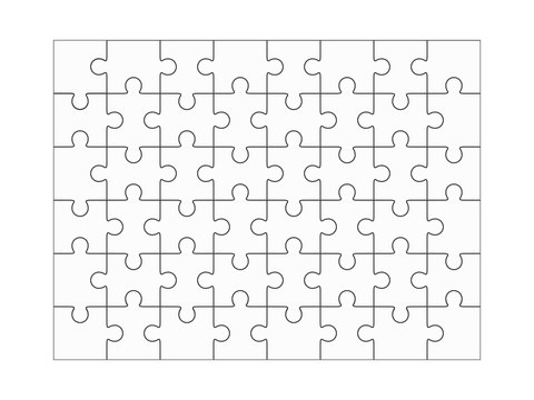 Jigsaw puzzle blank fourty-eight vector pieces.