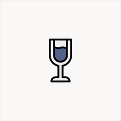 wine glass icon flat design