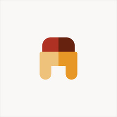 winter hat icon flat design