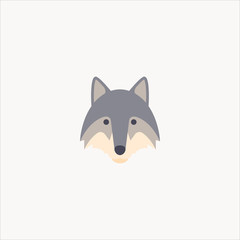 wolf icon flat design