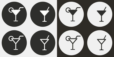 Cocktail icon set.