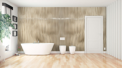 Modern bright interior . 3D rendering