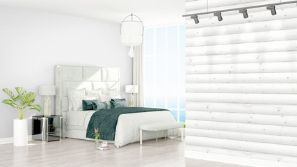 Modern bright interior . 3D rendering