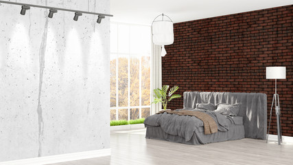 Modern bright interior . 3D rendering