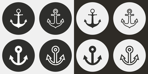 Anchor icon set.