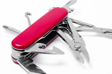 Red-Knife multi-tool, isolated on white background