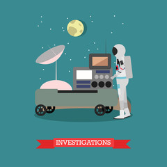 Space investigations concept vector illustration in flat style. © skypicsstudio
