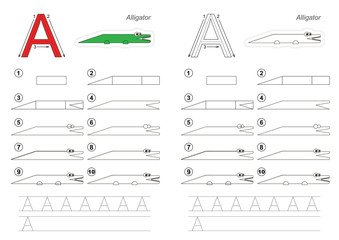 Drawing tutorial for letter.
