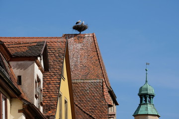 Rothenburg ob der Tauber mit Storchennest