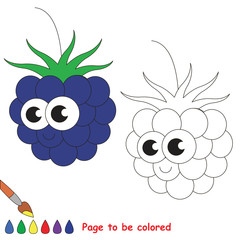 Cute blackberry cartoon. Page to be colored.