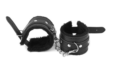 black leather handcuffs