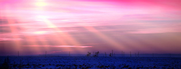 scarlet sky at sunset