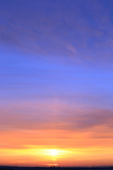 scarlet sky at sunset