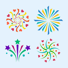 Firework vector icon isolated illustration celebration holiday event night new year fire festival explosion light festive party fun birthday bright