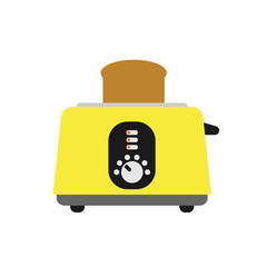 Old fashioned toaster vector illustration kitchenware appliance hot symbol electric tool and domestic electrical cooking stove household technology.