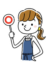 エプロン姿の女性：回答