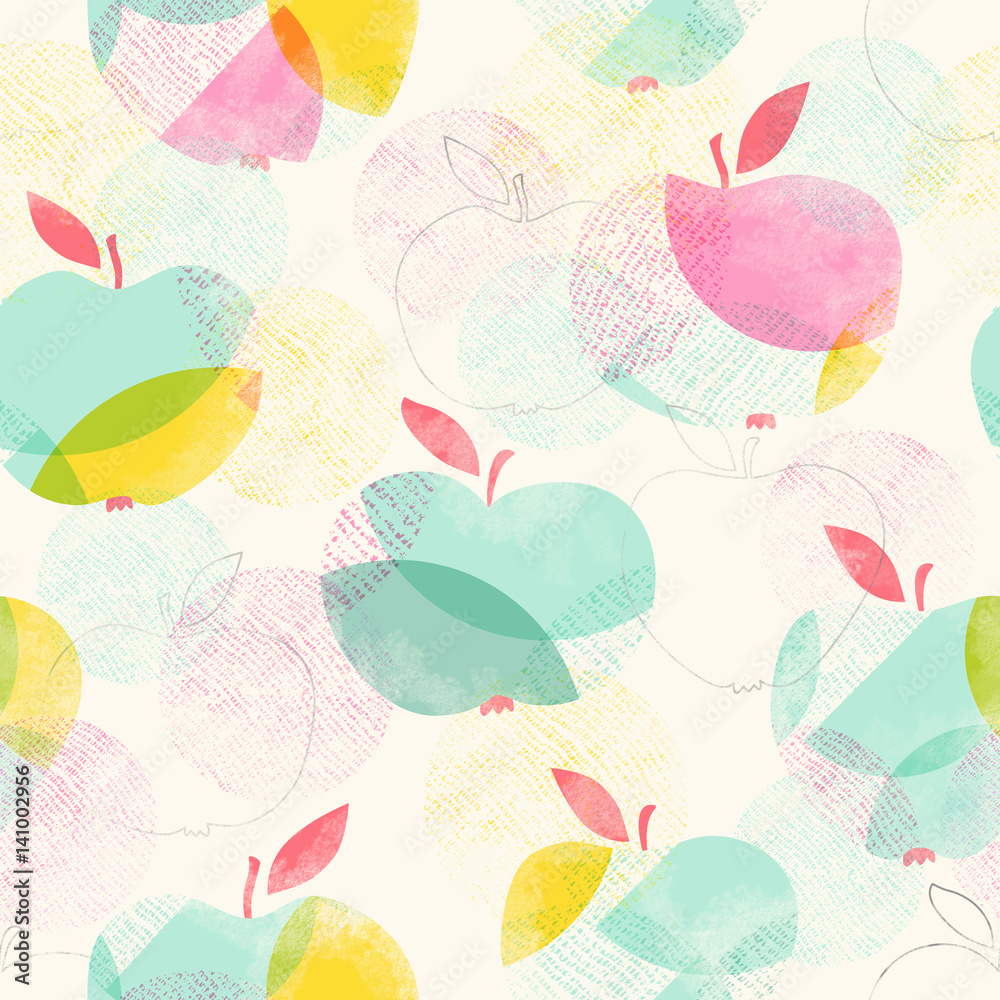 Fototapete seamless pattern with apples