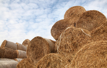 Hay stored bales full frame