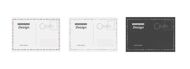 Fotobehang Set vector postcard. Postal card for travel. Template design for your cards. © vadish